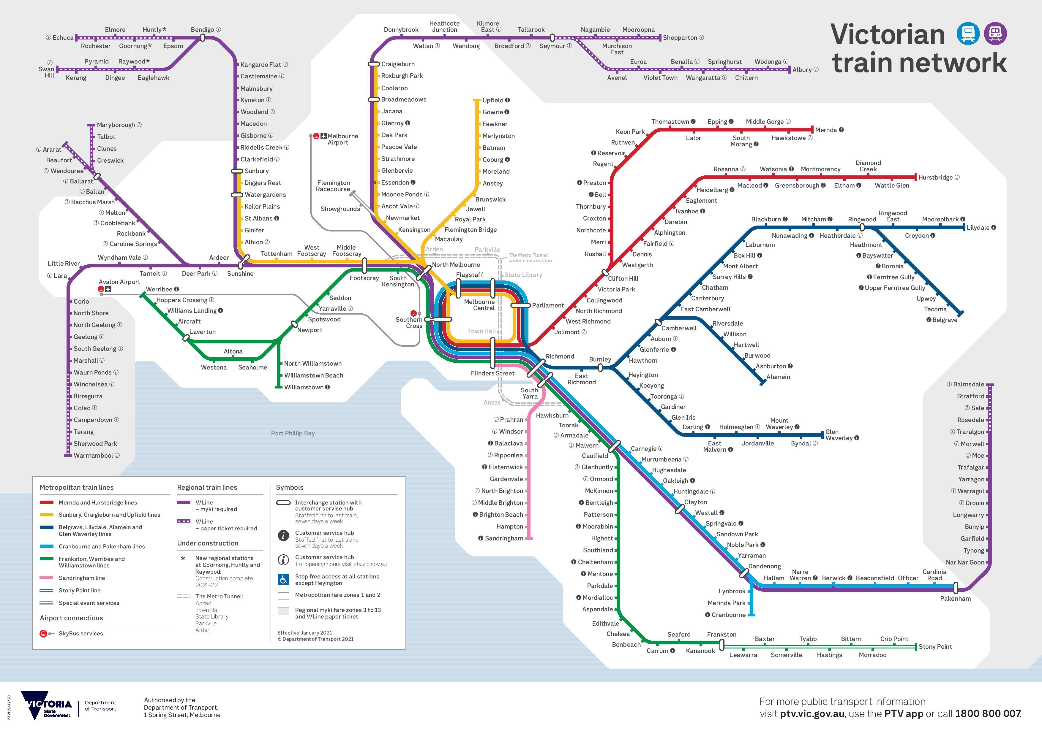 Melbourne Trains Map 